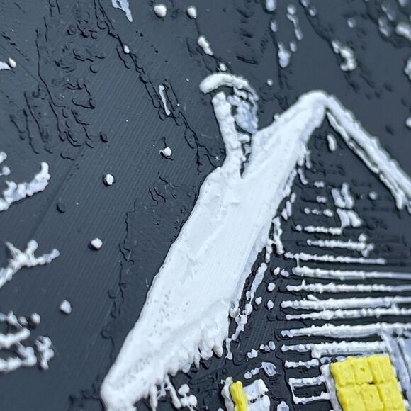 Winter Cabin Wall Art, Wall Art, Cabin in the Snow, Textured Art - Picture 8 of 10